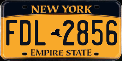 NY license plate FDL2856