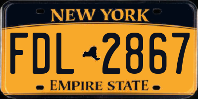 NY license plate FDL2867