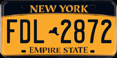 NY license plate FDL2872