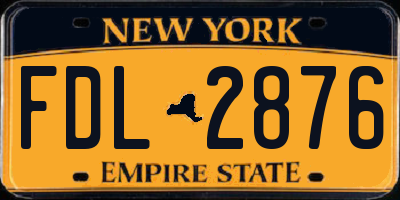 NY license plate FDL2876