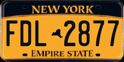 NY license plate FDL2877