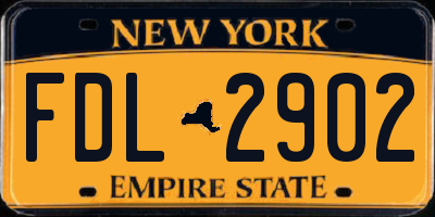 NY license plate FDL2902