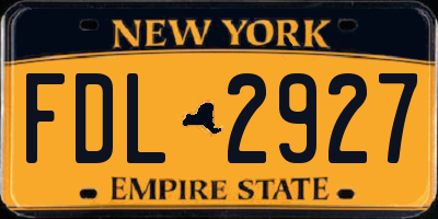 NY license plate FDL2927
