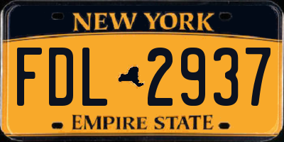 NY license plate FDL2937