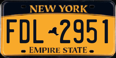 NY license plate FDL2951