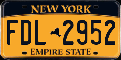 NY license plate FDL2952