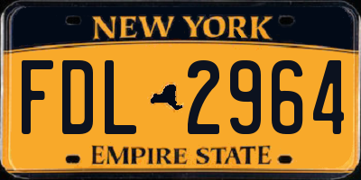 NY license plate FDL2964
