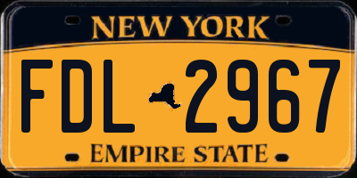 NY license plate FDL2967
