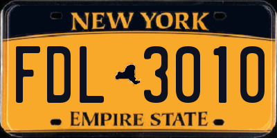 NY license plate FDL3010