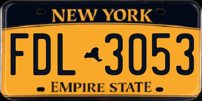 NY license plate FDL3053