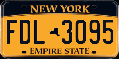 NY license plate FDL3095