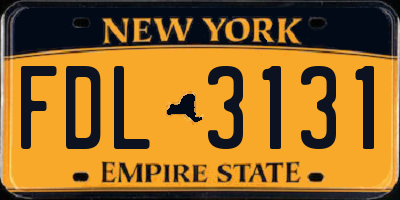 NY license plate FDL3131