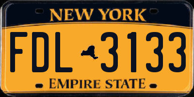 NY license plate FDL3133
