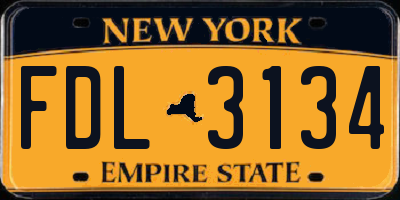 NY license plate FDL3134