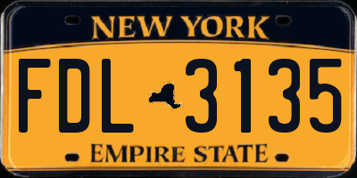NY license plate FDL3135