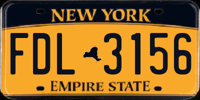 NY license plate FDL3156