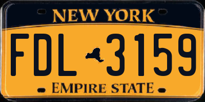 NY license plate FDL3159