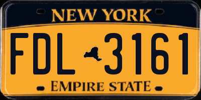 NY license plate FDL3161