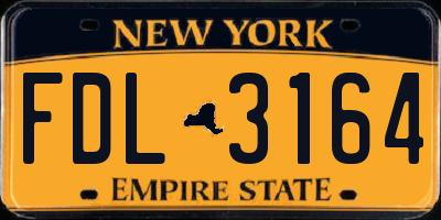 NY license plate FDL3164