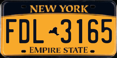 NY license plate FDL3165