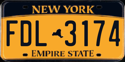 NY license plate FDL3174