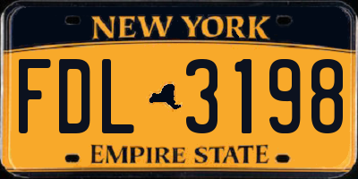 NY license plate FDL3198