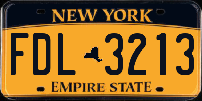 NY license plate FDL3213