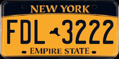 NY license plate FDL3222