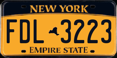 NY license plate FDL3223