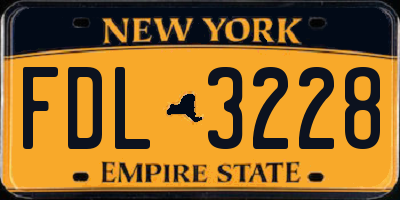NY license plate FDL3228