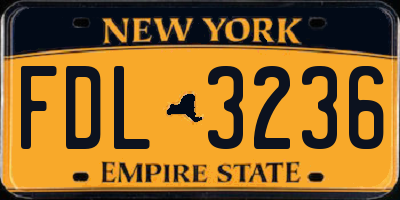 NY license plate FDL3236