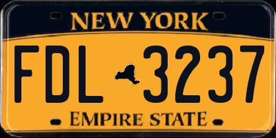 NY license plate FDL3237