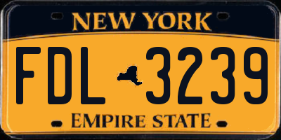NY license plate FDL3239