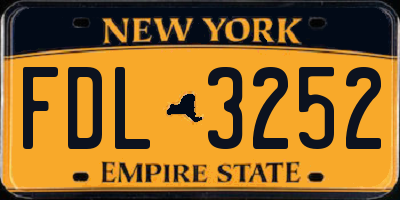 NY license plate FDL3252