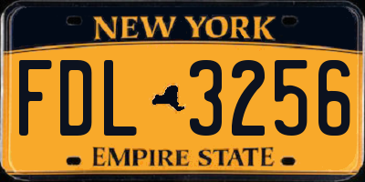 NY license plate FDL3256