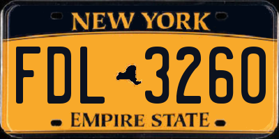 NY license plate FDL3260