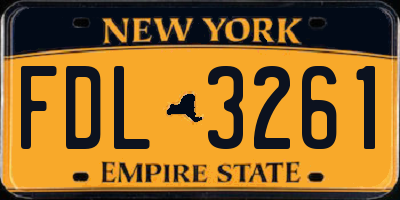 NY license plate FDL3261
