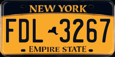 NY license plate FDL3267