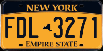 NY license plate FDL3271