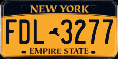 NY license plate FDL3277