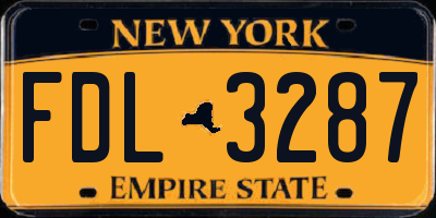 NY license plate FDL3287