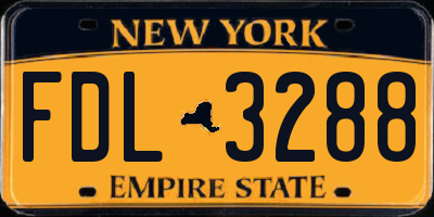 NY license plate FDL3288