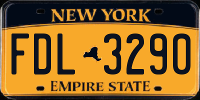 NY license plate FDL3290