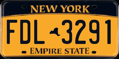 NY license plate FDL3291