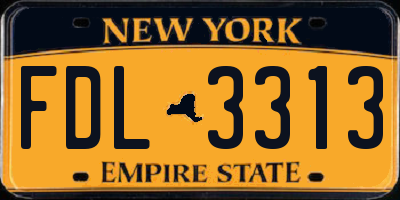 NY license plate FDL3313