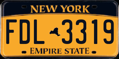 NY license plate FDL3319