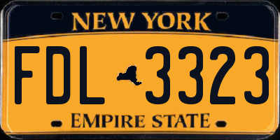 NY license plate FDL3323
