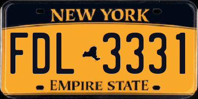 NY license plate FDL3331