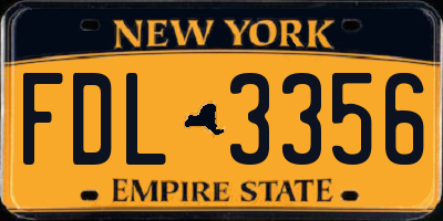 NY license plate FDL3356