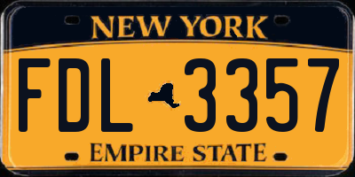 NY license plate FDL3357